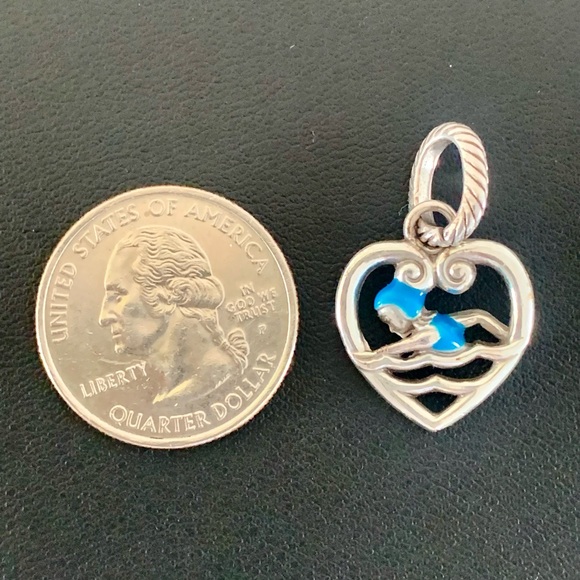 NEW Brighton Silver Plated Swimmer Charm - Picture 4 of 4